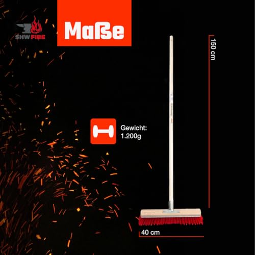 Straßenbesen SHW-Fire 40 cm mit Kratzkante und Elaston-Borsten