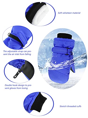 Image of Geyoga 4 Pairs Kids Mittens Waterproof Ski Gloves Boys Girl Warm Snow Winter Mittens for Kids Toddler Outdoor Activities