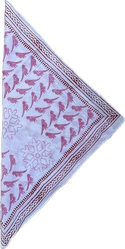 Handmade Cotton Bandanas For Women - Premium Hand Block Bandana for Women - Soft Cotton Kerchiefs for Men and Women - Perfect Trendy Hand Printed Boho Bandana, Best Gift For Men, Women Etc2