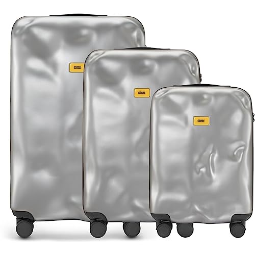 CRASH BAGGAGE Icon Trolley Suitcase 3pcs Set | (S+M+L) | Silver
