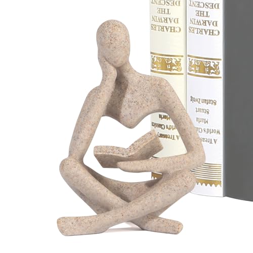 Small Bookshelf Decor Coffee Table Sculpture Abstract Thinker Sta...