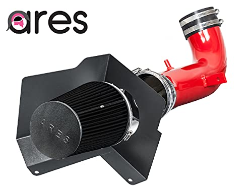 Ares Cold Air Filter Intake Systems with Heat Shield Red Pipe 2007-2009 compatible with Avalanche Silverado Suburban GMC Yukon Sierra