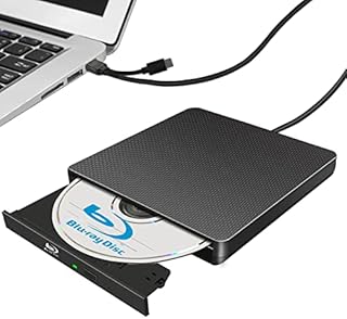 External Blu ray Drive DVD/BD Player Read/Write Portable Blu-ray Drive USB 3.0 and Type-C DVD Burner 4k Ultra HD Blu-ray Drive Compatible with/Win7/Win8/Win10/ Win11 Blu ray Burner High SpeedSilent