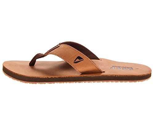 Reef Leather Smoothy Mens Flip Flop, No Break In Period Leather, Durable Outsole, Bronze Brown, 9