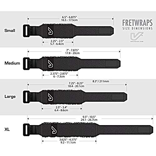 Image of Gruv Gear Fret Wrap & Guitar Mute, Fretwrap for Acoustic, Electric & Bass | String Dampener Recording, Tapping & Practice Accessory (1 Pack, Medium Black, Fits 5 String Bass, 7 String Guitar)