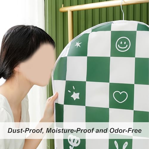 Hanging Garment Bags for Closet Storage, Dress Bags for Hanging Clothes with Zipper for T-Shirt, Jacket, Suits, Coats, Set of 5, PEVA(60x140cm/24x55in)4