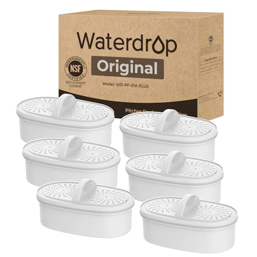Image of [Original] Waterdrop WD-PF-01A Plus NSF Certified Replacement Filters for All Waterdrop Pitcher and Dispenser Filtration System, Reduces PFAS, PFOA /PFOS, Last Up to 200 Gallons (6 Packs)
