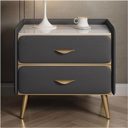 Table de chevet en similicuir gris clair pour résoudre le manque de rangement
