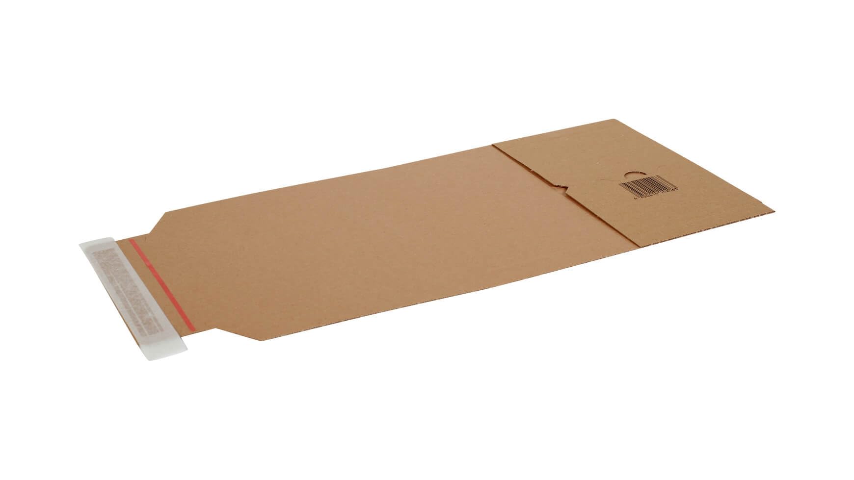 100x Buchverpackung "Light" 260 x 170 x 60 mm A5 Selbstklebestreifen Braun Wickelverpackung Universalverpackung