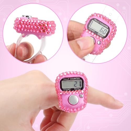 Image of Simgoing Electronic Finger Clicker Counter, Rhinestones Tally Tasbeeh Counter Gifts for Prayer Islamic Golf Counting Goods Lap Knitting Bling Accessories