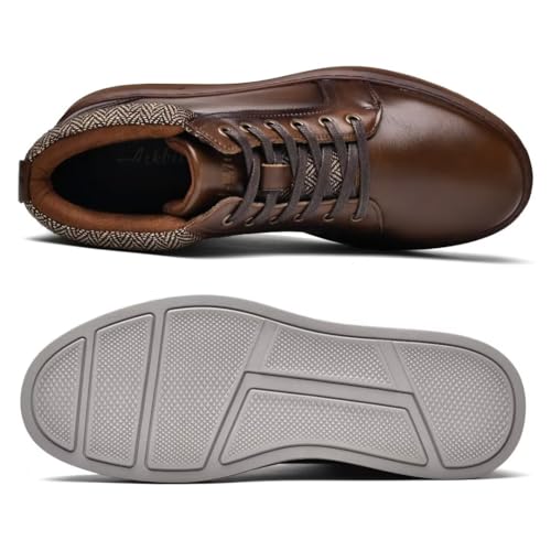 Image of Arkbird Casual Sneaker Boots, High-Top Sneakers Lace-up Leather Chukka Shoes for Men