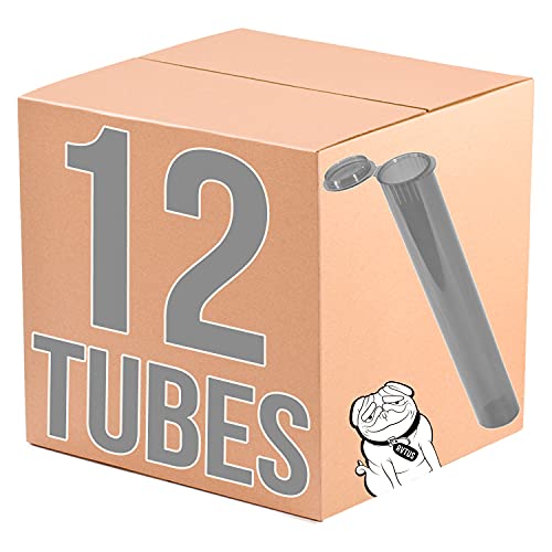 Tubes RVTUS | 12 Pack Tubes | 109 MM, Squeeze Top, Child Proof, Air-Tight Lid, Eco-Friendly BPA-Free Plastic Container (12, Smoke)