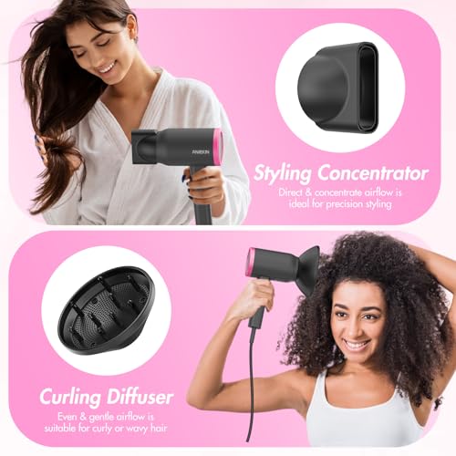 Aniekin Hair Dryer,Portable Ionic Blow Dryer With Diffuser thumb #4