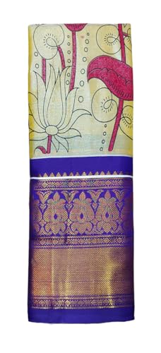 Image of VFCollections Women's Kalamkari Kanchipuram Silk Pattu Sarees With Blouse