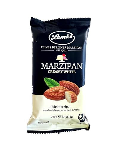 Lemke Berliner Creamy White Marzipan, 200g/Feines Berliner Marzipan- Vegan- Backmarzipan