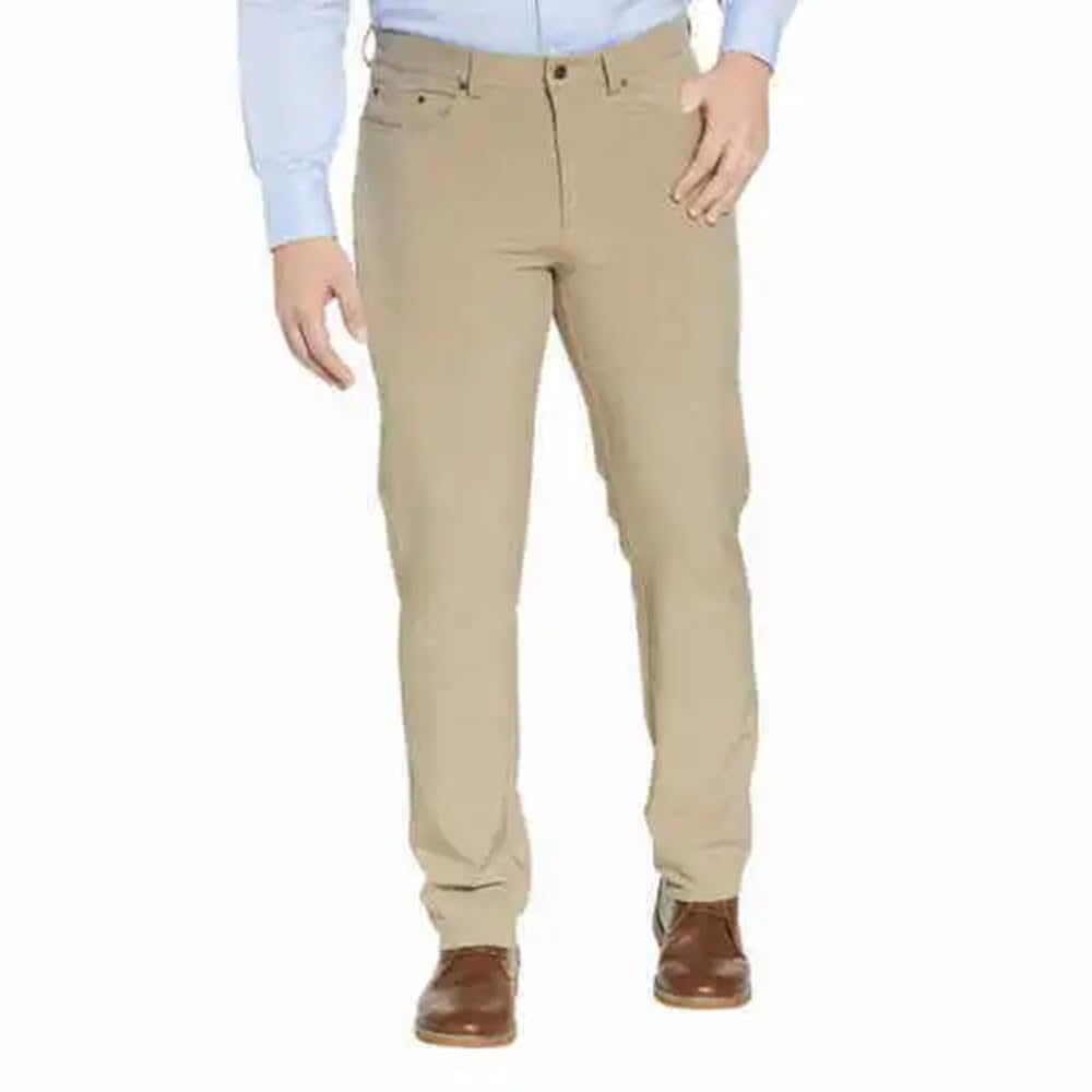Greg Norman Men’s 5 Pocket Pant (US, Waist Inseam, 32, 34, Regular, Regular, Tan)