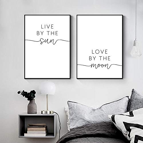 Affiche minimaliste noir et blanc duo d'art mural 60x90cm sans cadre pour salon
