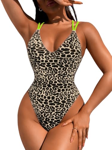 Image of ShawGobow Sexy Swimsuit for Women,Backless Scrunch Butt High Cut Monokini,One Piece Cheeky Bathing Suit Beach Pool Party