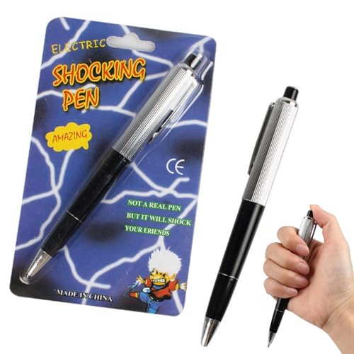 Electric Shock Pen Ballpoint Shocking Pen Pranks for Adults Shock Pen Electric Pen Electric Shock Prank Practical Jokes Safe Fun Joke to Friend Prank Pens Trick Fun Gadget April Fool Prank to Friend