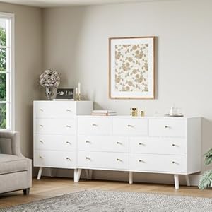 2 PCS Dresser Set for Bedroom Set - Include One Modern Dresser with 7 Drawers, One Kids Dresser with 4 Drawers, White 2 PCS Dresser Set for Bedroom Set Include One Modern Dresser with 7 Drawers One Kids Dresser with 4 Drawers White