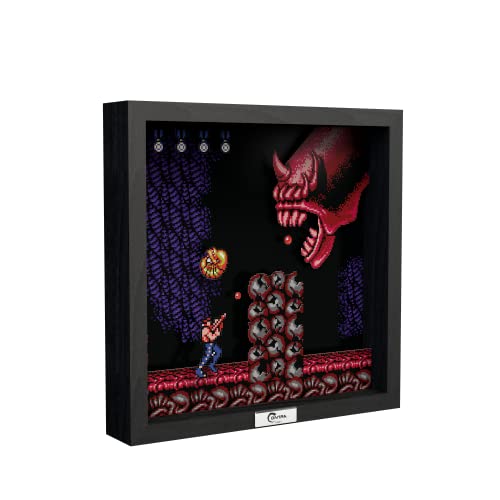 Level Up Labs Pixel Frames: Contra – Dragon God Java – 3D Shadow Box – Framed Decor for Wall, Home, Shelf Display, Game Poster Art Collectibles, Boys Girls Teen Gaming Room Decoration