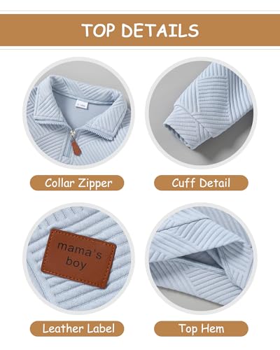 ZOEREA Toddler Baby Boy Clothes Outfits Long Sleeve Solid Sweatshirt and Pants 2 Piece Fall Winter Sweatsuit Set 1-5T4