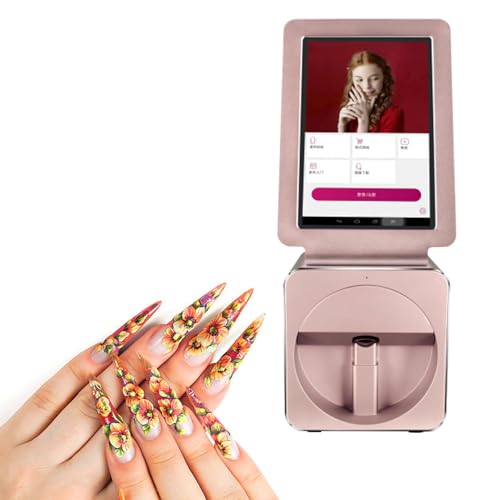 MáQuina De ImpresióN De UñAs EléCtrica, MáQuina De ImpresióN De UñAs MóVil Con Pantalla TáCtil 3D Con Pantalla De 10,1', Impresora De UñAs De Arte Inteligente AutomáTica, Impresora De UñAs Diy