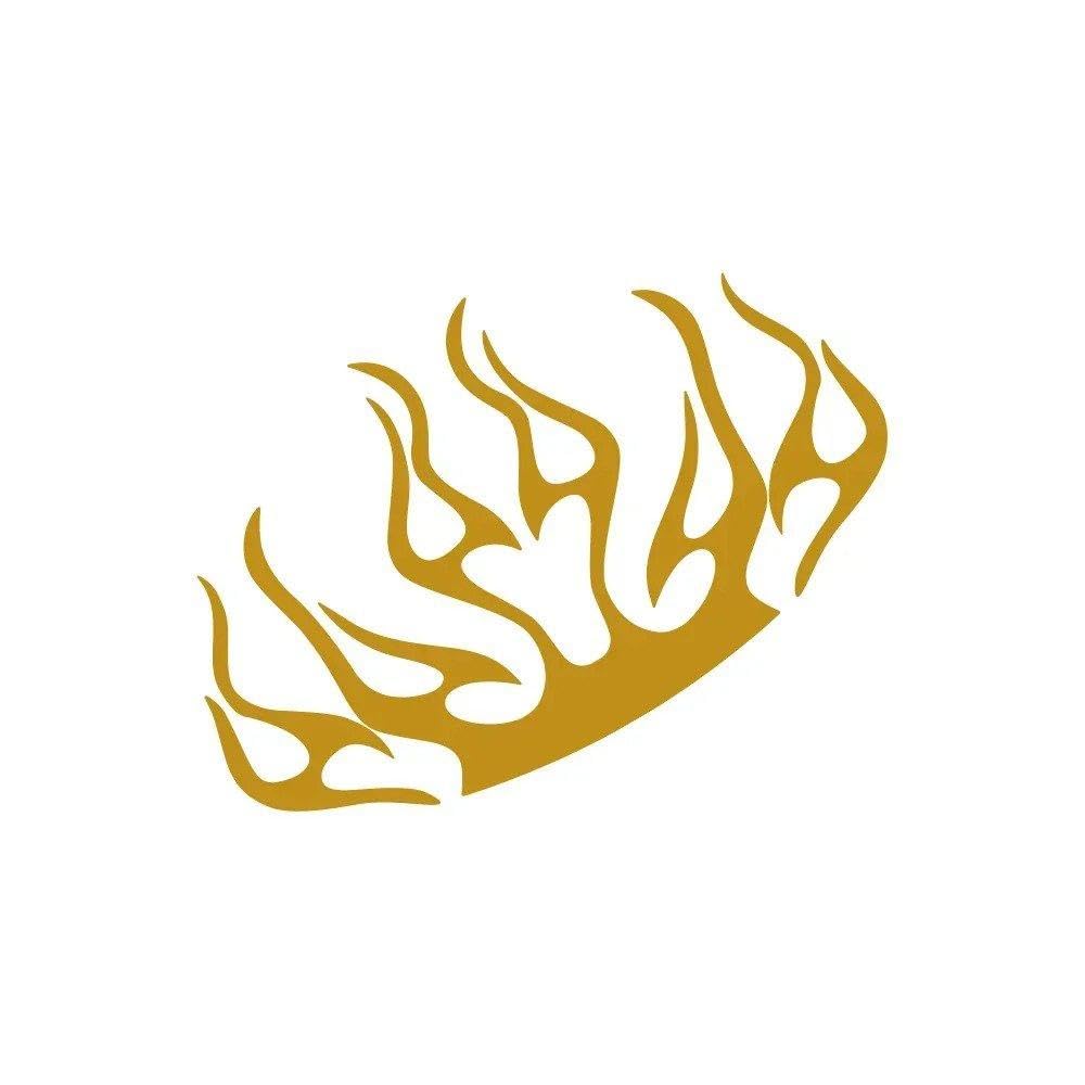 Auto Accessory Cover Graphics Burning Flames Vinyl Auto Bonnet Tuning Sticker Accessories Motorcycle Decoration(Matt Gold)