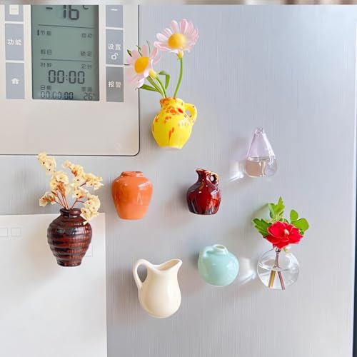 8PCS Mini Imán Florero Cerámico para Refrigerador miniatura 2