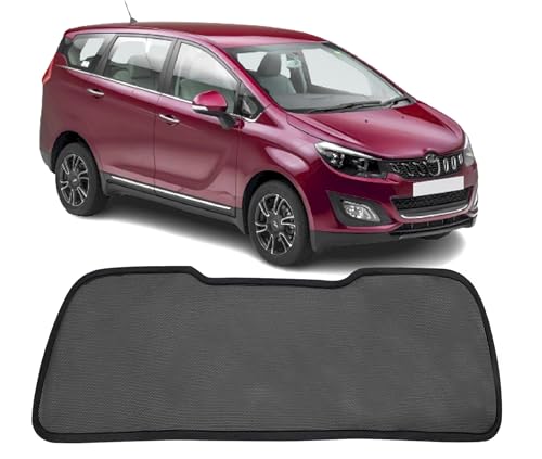 Image of Autofact Dicky Curtain for Marazzo | Custom Fit Rear Windshield Sunshade | Foldable Mesh | Privacy & Cooling Car Accessory | Car Rear Sun Shade Heat Reduction UV Block Easy Install Durable Black Mesh