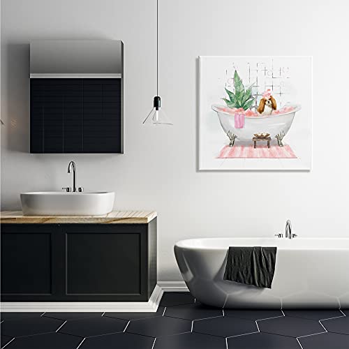 Image of 'Chic Cocker Spaniel Puppy in Pink Bubble Bath'| Canvas Art | Stupell Industries | 30 x 30 Inches, Easy to Hang and Sturdy, Made in USA, by Ziwei Li