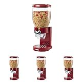 Honey-Can-Do Zevro /GAT103 Indispensable Dry Food Dispenser, Single Control, Red/Chrome (Pack of 4)