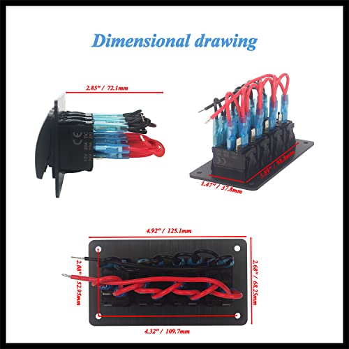 Image of 4 Gang Aluminum DIY Rocker Switch Panel with Housing Holder Pre-Wired Customize Toggle Switch Panel for Car Boat Marine Truck RV UTV SXS Waterproof 12V 24V