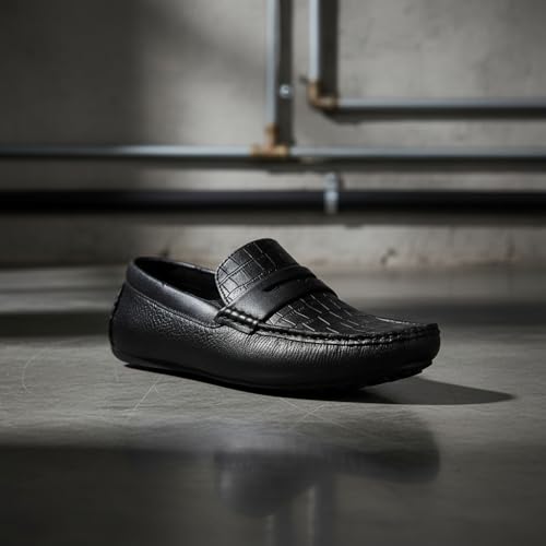 Image of AJANTA Men's Slip-on PVC Loafer | Water Proof & Rain Shoes | Anti Skid Outsole for Firm Grip | Lightweight & Comfortable Formal Moccasins for Office & Party