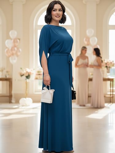 Image of KOH KOH Womens 2026 Flowy Formal Batwing Sleeve Evening Casual Gown