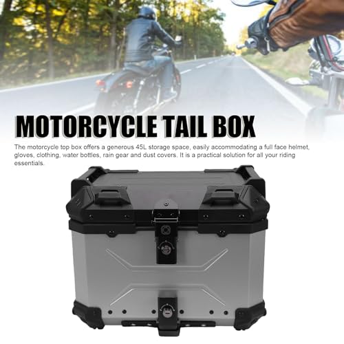 Top Case de Moto 45L Luocute en ABS rigide avec finition intérieure PU soignée