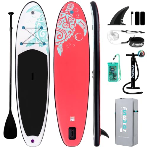FunWater Inflatable Stand Up Paddle Board with Premium SUP Paddleboard Accessories, Anti-Slip EVA...
