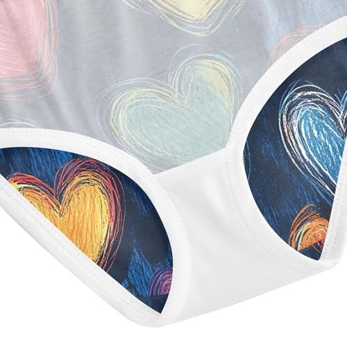 Colorful Hearts Valentine Panties for Girl Toddlers Underwear Floral Cotton Stylish Kids Undies Briefs 2t 5