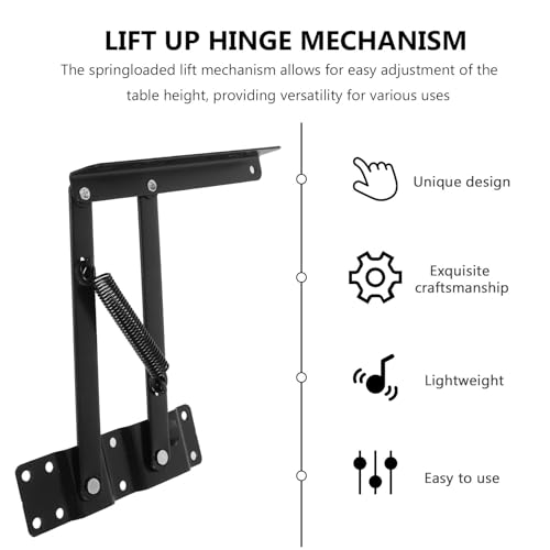 Bisagras elevadoras para mesa de centro con resorte ajustable que ahorra espacio 4
