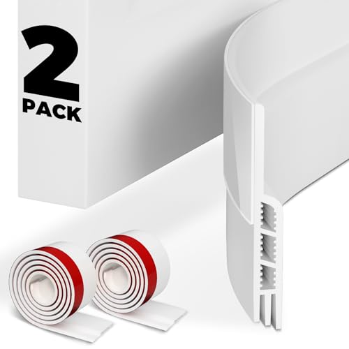 Holikme 2 Pack Door Draft Stopper Sheets, Rolls & Strips Under Door Draft Blocker Insulator Doors Sweep Weather Stripping Noise Stopper Strong Adhesive Door Thresholds, White