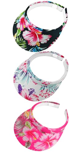 Image of 3 Pack Sports Sun Visor Hat Women Men Adjustable Clip On Visors Outdoor Golf Beach Cap
