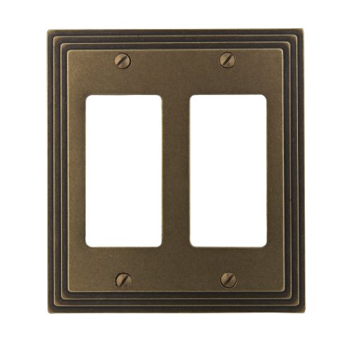Placa de pared de interruptor doble Amerelle rústica 2
