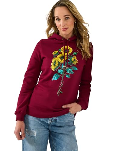 Photo de Joe Browns Sunflower Graphic Hoodie Sweatshirt à Capuche, Rouge, 38 Femme