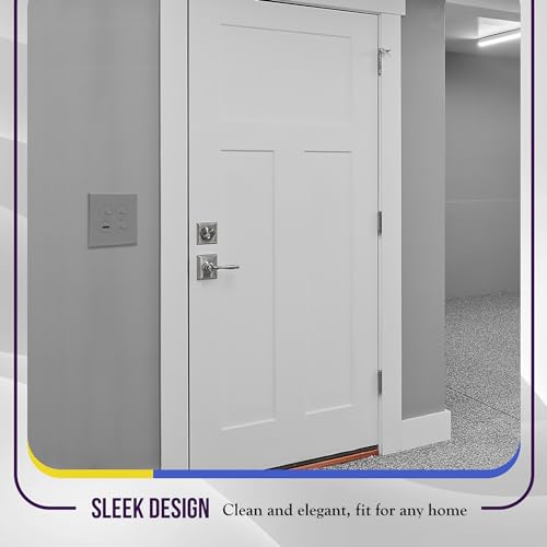 Image of ENERLITES Double Duplex Receptacle Cover, Two Gang Outlet Wall Plate, Oversized 2-Gang 5.5 inch x 5.5 inch, Unbreakable Polycarbonate Thermoplastic, UL Listed, 8822O-GY, Gray