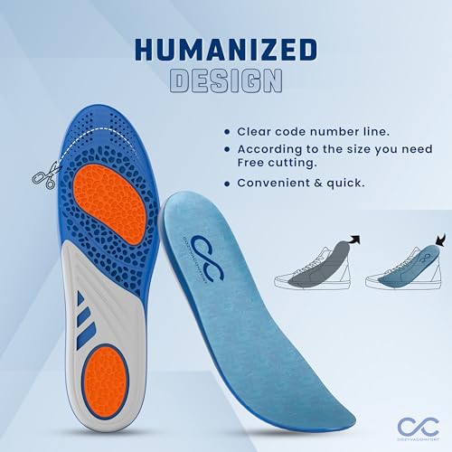 Image of High-Performance Athletic Dual-Gel Technology Insoles Best Shoe Sole Replacemen Comfort Insoles, Everyday Use, Daily Walking, Running, Gym, And Sports. (M)