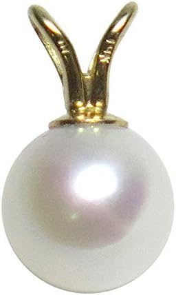 14k Yellow Gold AAA 7mm Freshwater Cultured Pearl Pendant