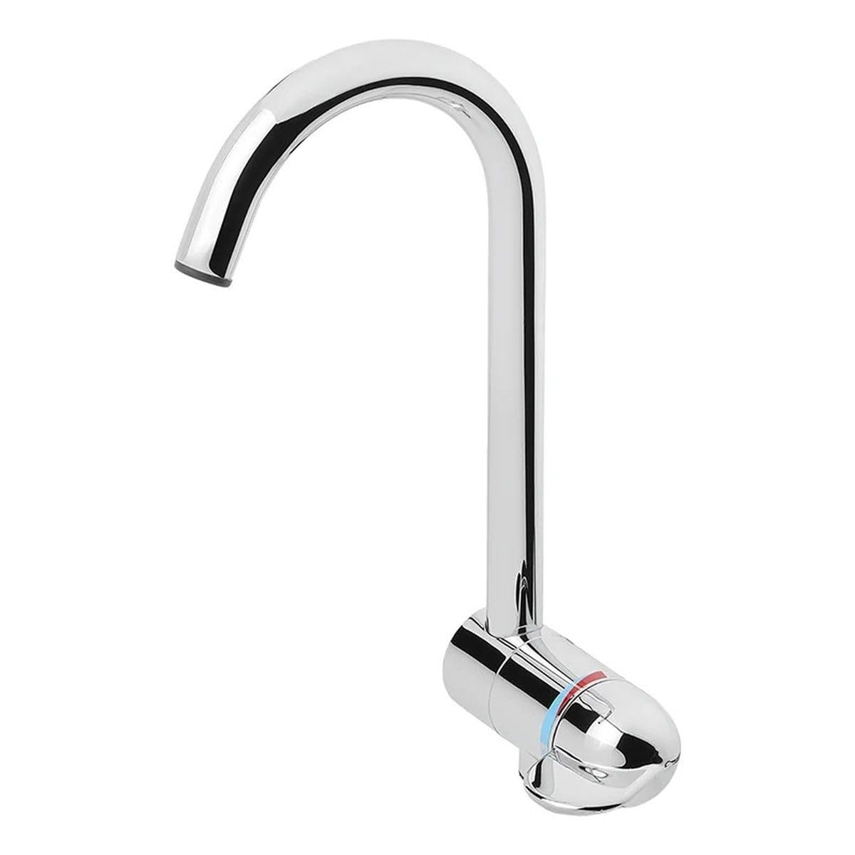Rubinetto freddo e caldo, stile 3000, beccuccio in metallo, Ø 27 mm, cromato per camper, roulotte