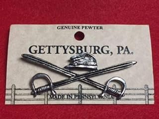 Civil WAR KEPI & Crossed Swords Pewter Lapel PIN HAT TAC New