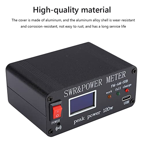 Image of Power Meter 1.8-50MHz 0.5-120W Shortwave Antenna Tuner Case Shortwave Wavelength Meter with 5V 1A Type C Charging Port