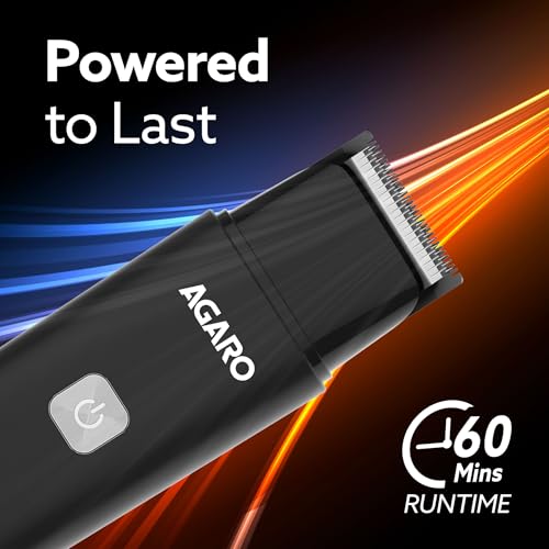 Image of AGARO Beard Trimmer MT7007, 60 mins run time with Type C, 2pcs limit comb - 1mm & 3mm, Protective Cap, Washable Trimmer Head | Trimmer for Men